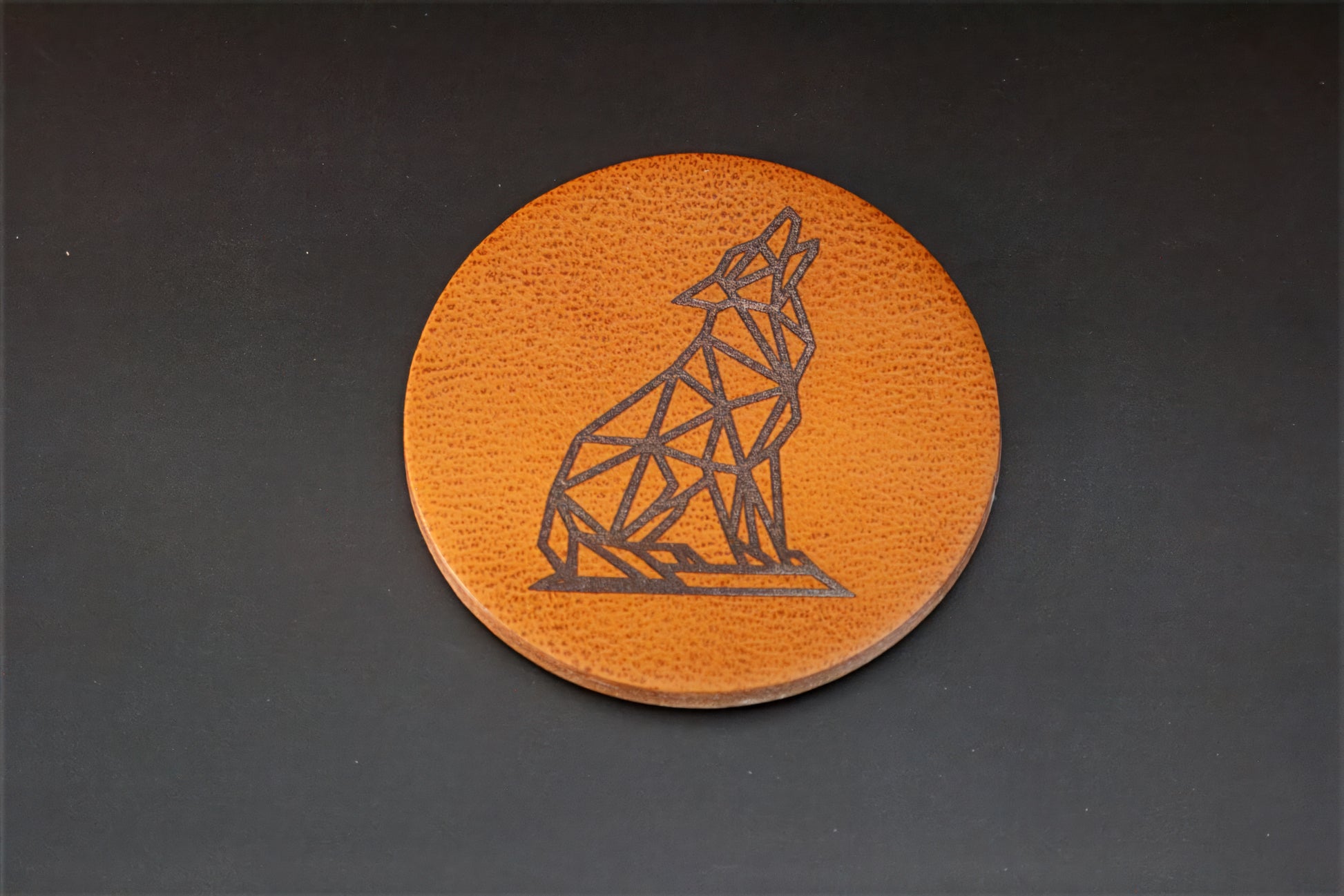 Geometric Desert Leather Coaster Set